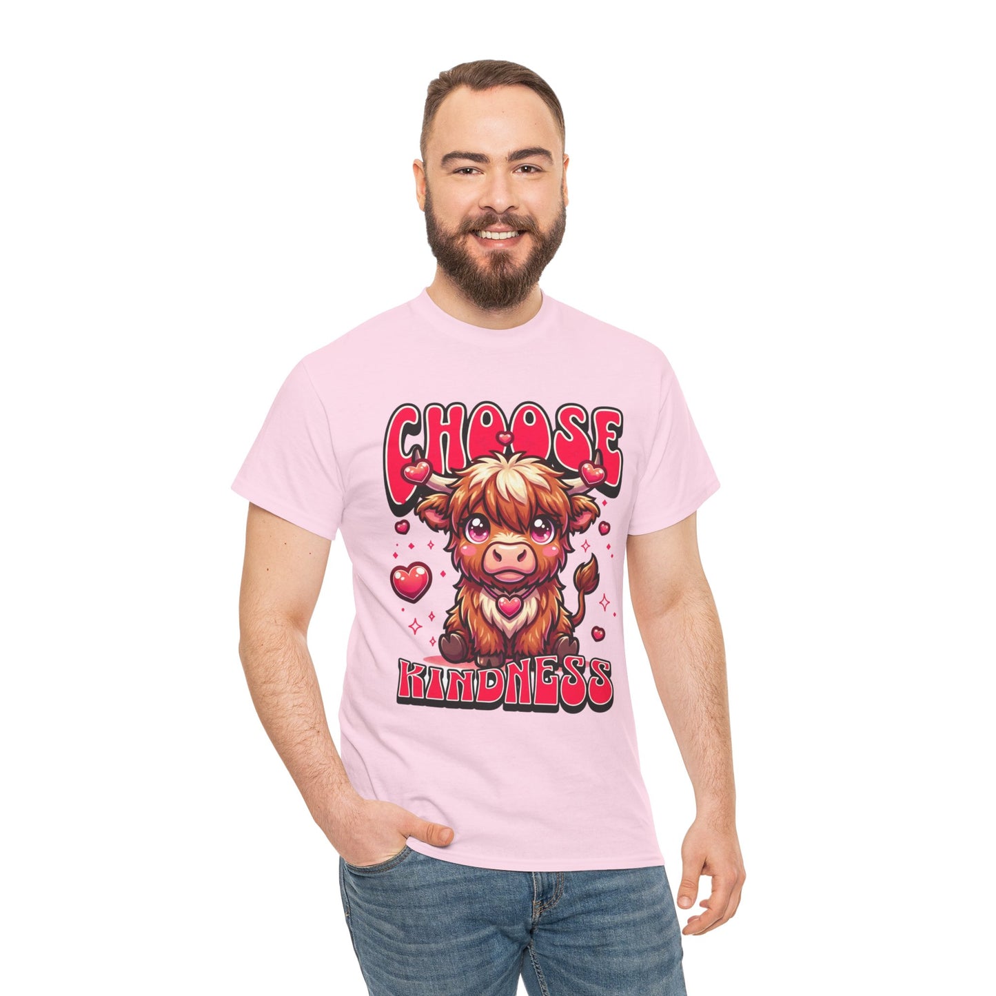 Choose Kindness Tee — Cute Highland Cow Graphic T-Shirt