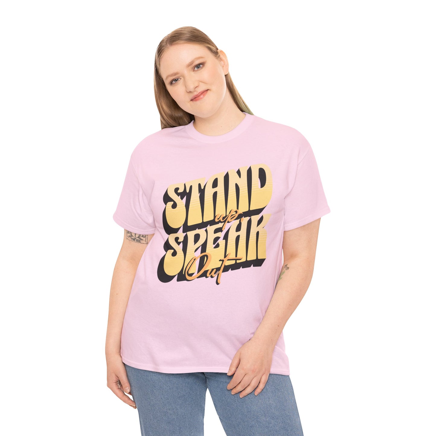 Stand Up, Speak Out Tee — Retro Bold Typography Protest T-Shirt