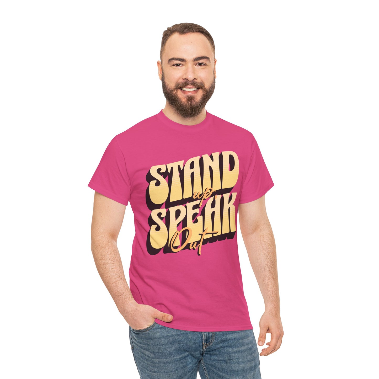 Stand Up, Speak Out Tee — Retro Bold Typography Protest T-Shirt