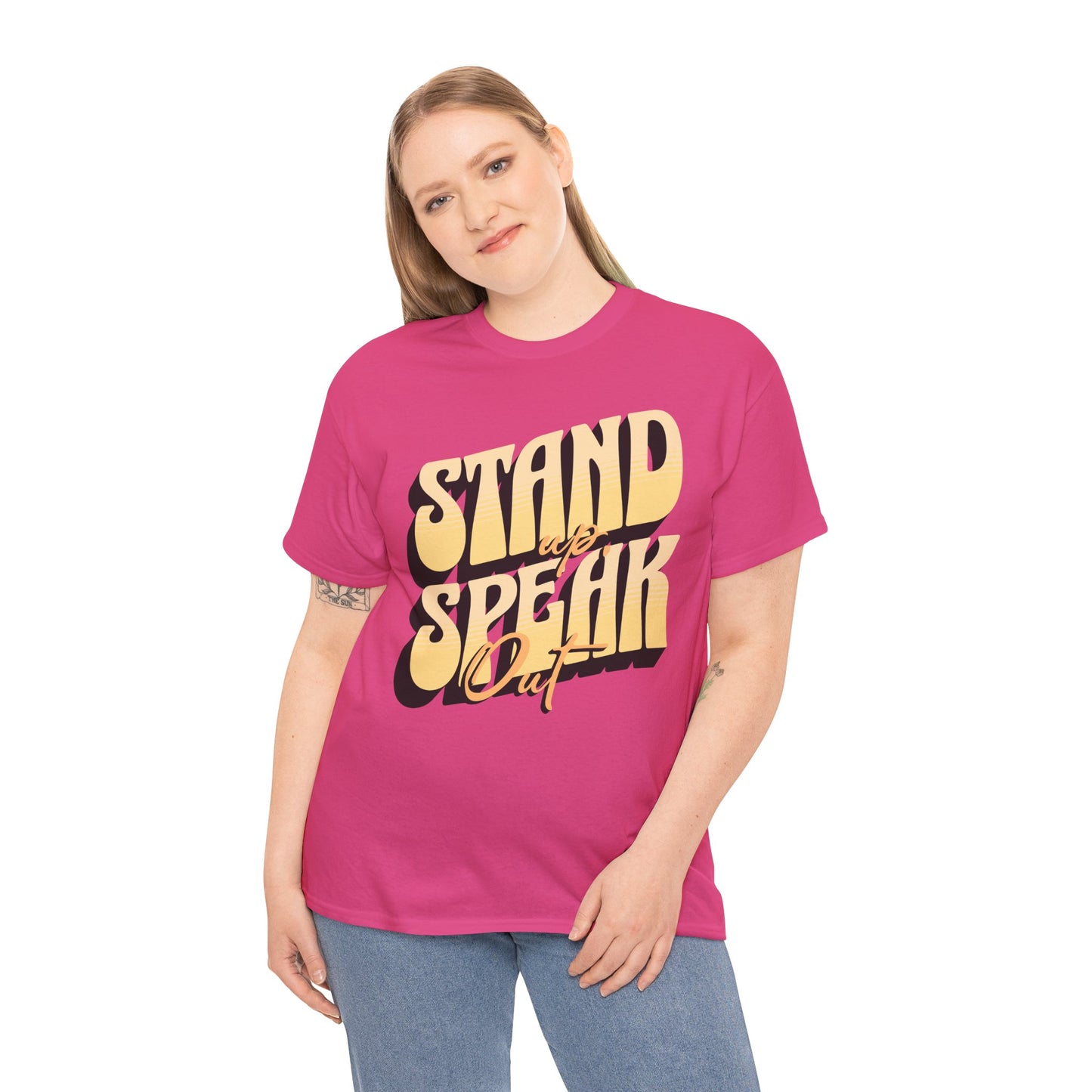 Stand Up, Speak Out Tee — Retro Bold Typography Protest T-Shirt