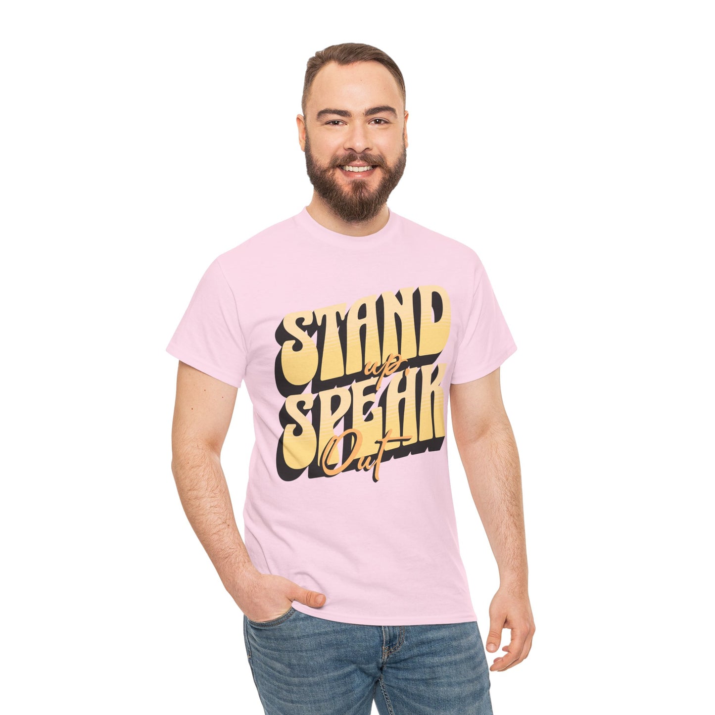 Stand Up, Speak Out Tee — Retro Bold Typography Protest T-Shirt