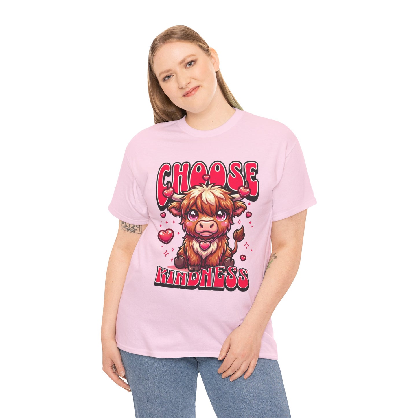 Choose Kindness Tee — Cute Highland Cow Graphic T-Shirt