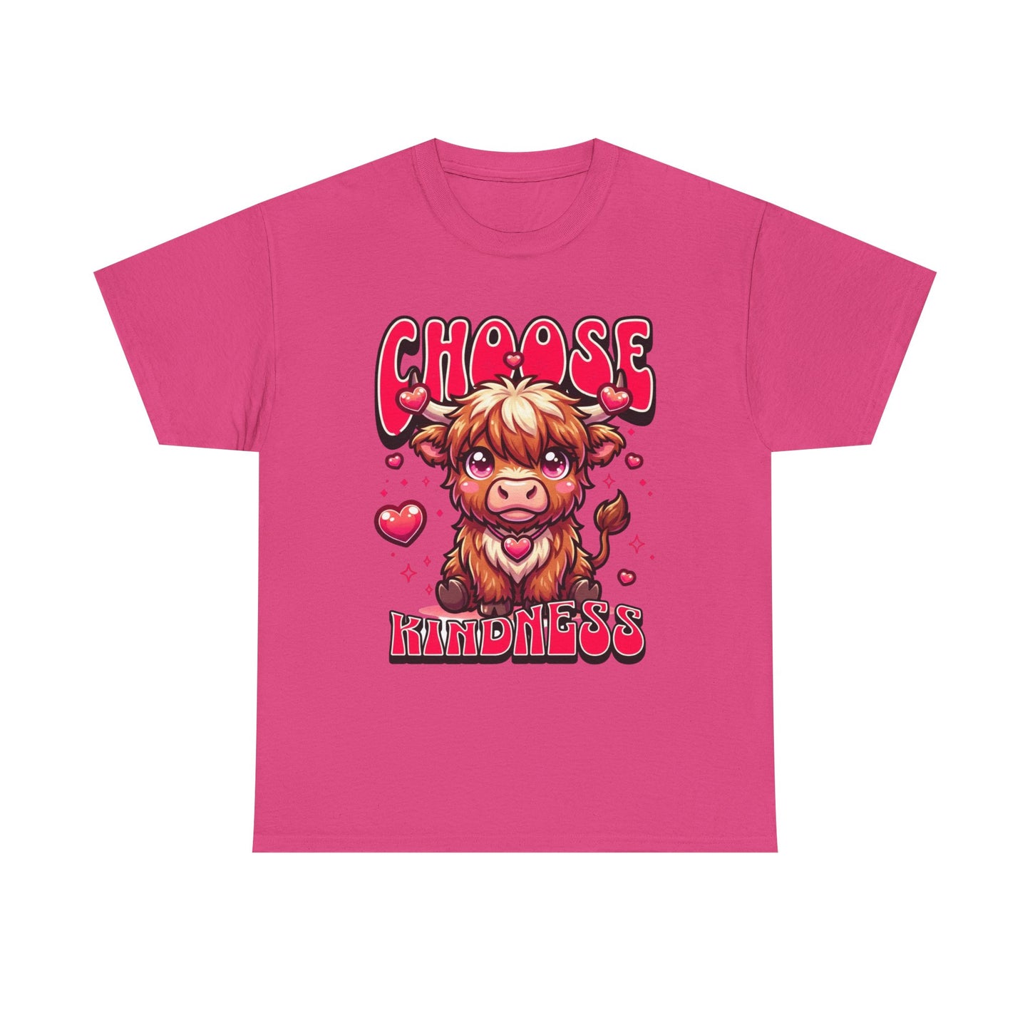 Choose Kindness Tee — Cute Highland Cow Graphic T-Shirt