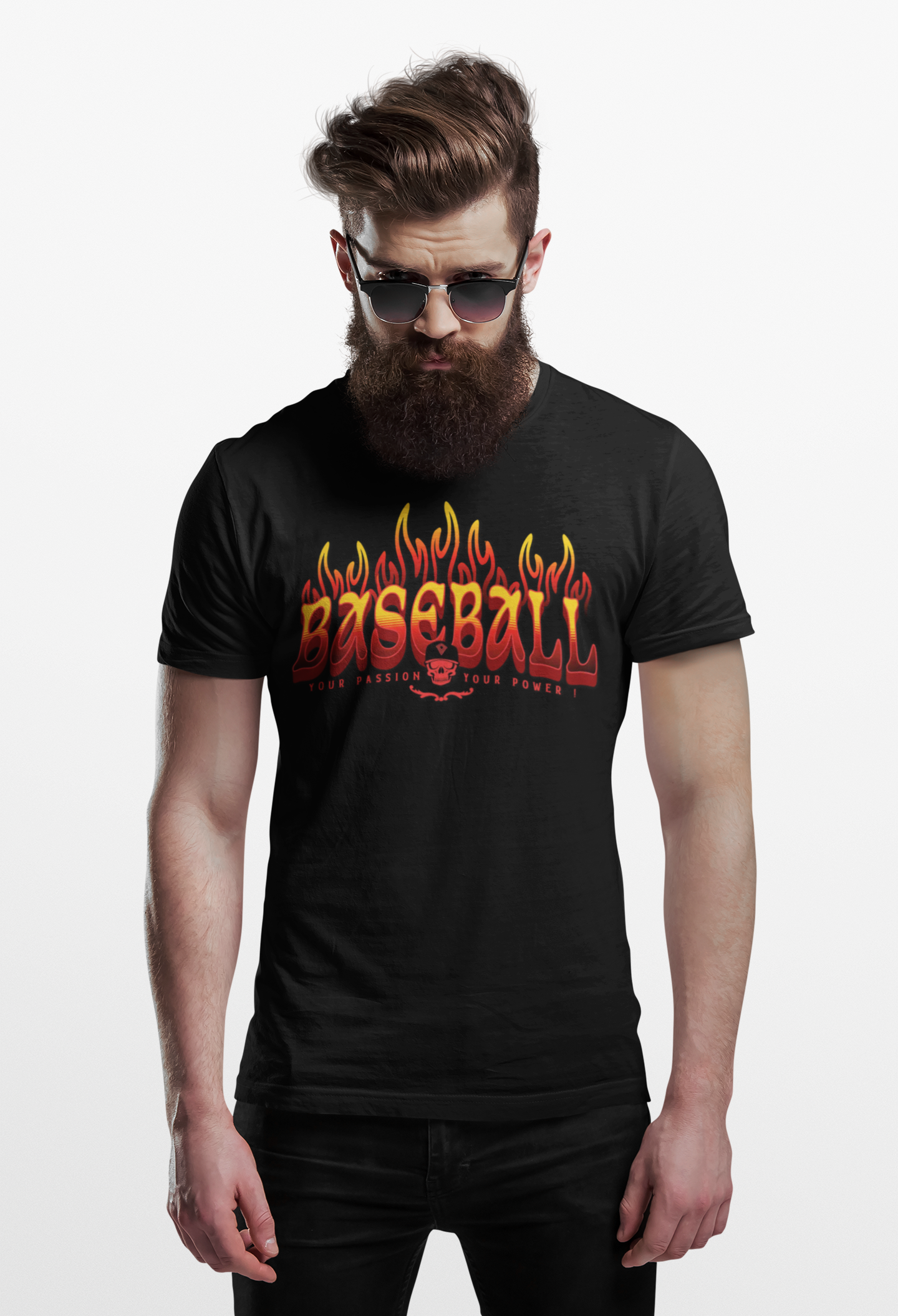 Flaming Baseball T-Shirt