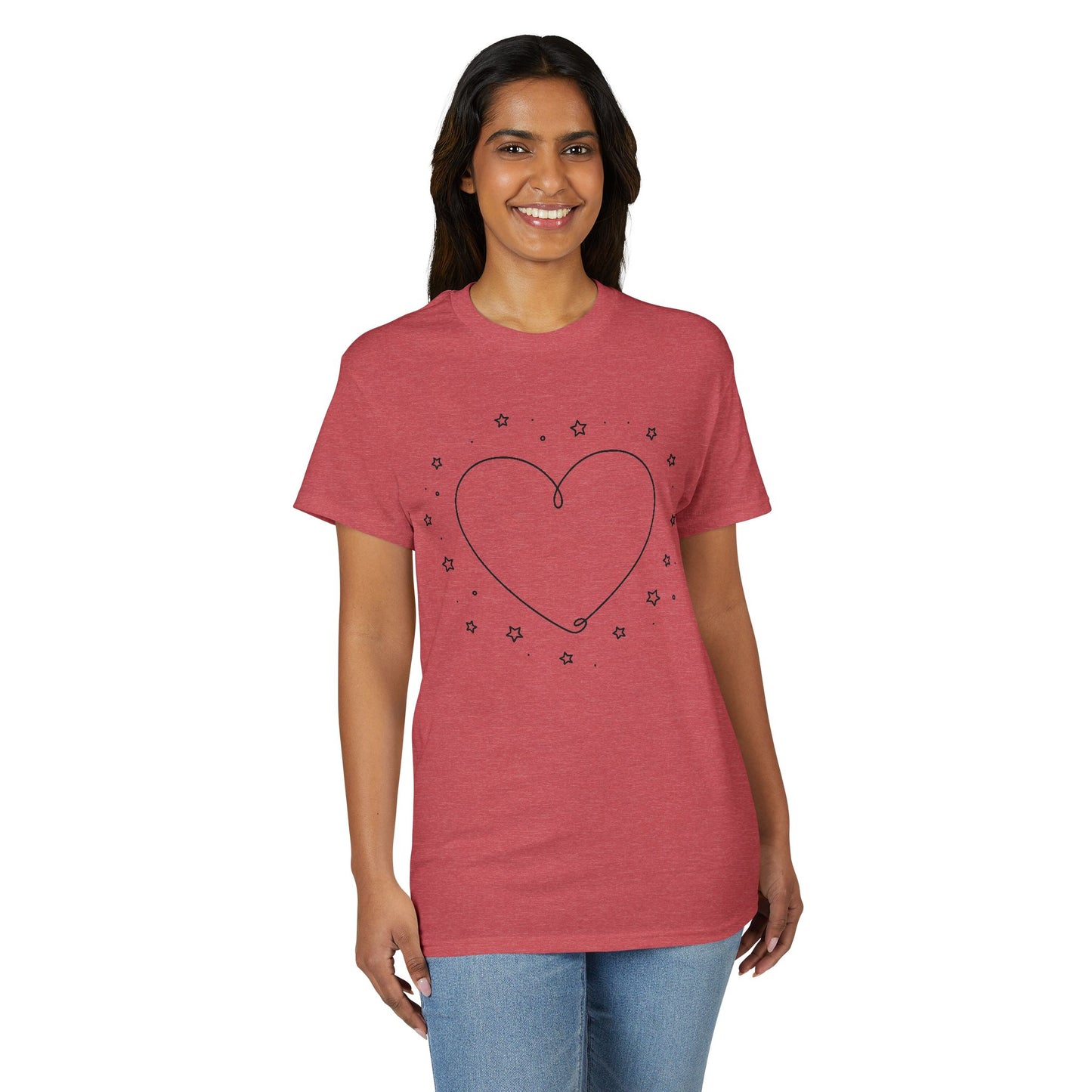 Valentine Line Art Heart T-Shirt