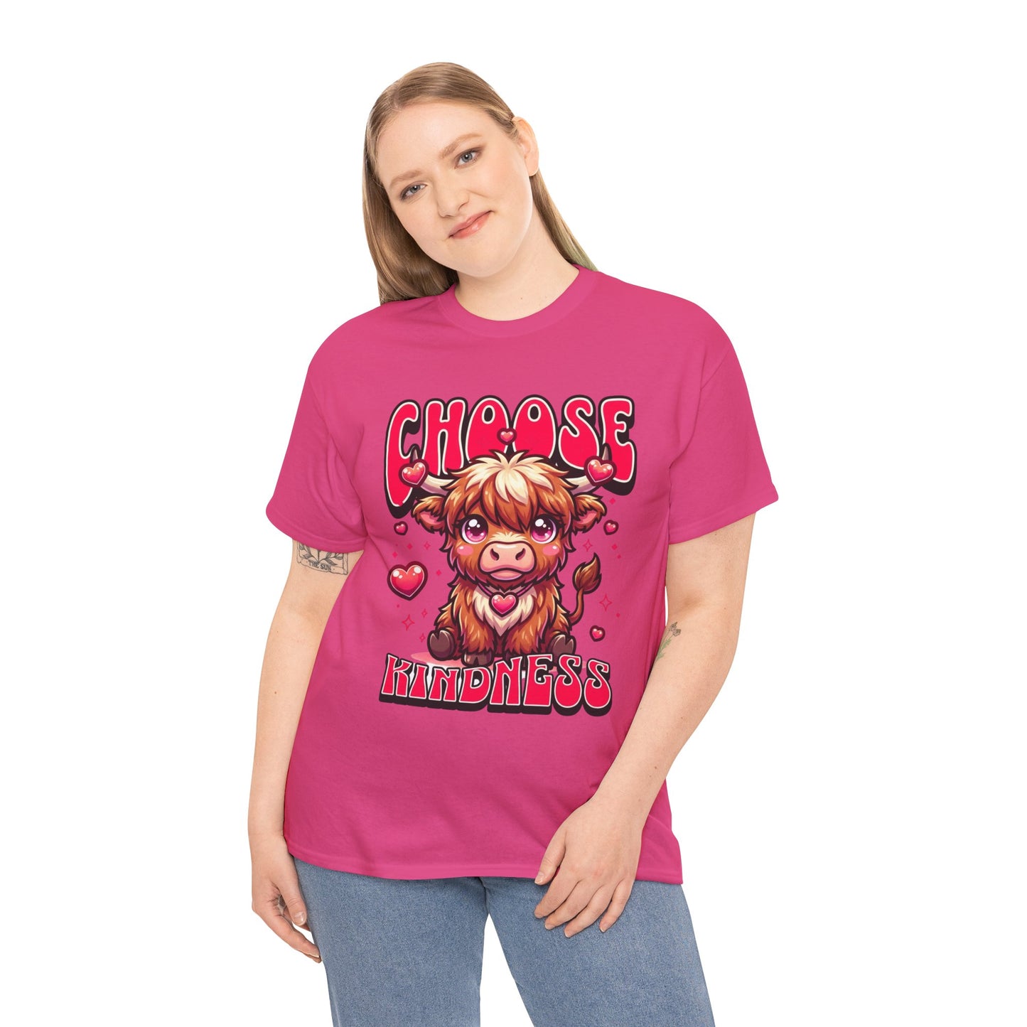 Choose Kindness Tee — Cute Highland Cow Graphic T-Shirt
