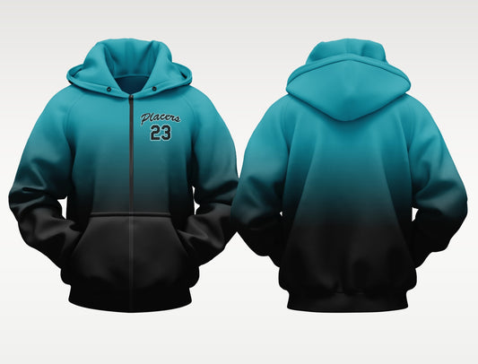 Placers Hoodie Gradient Zip Up
