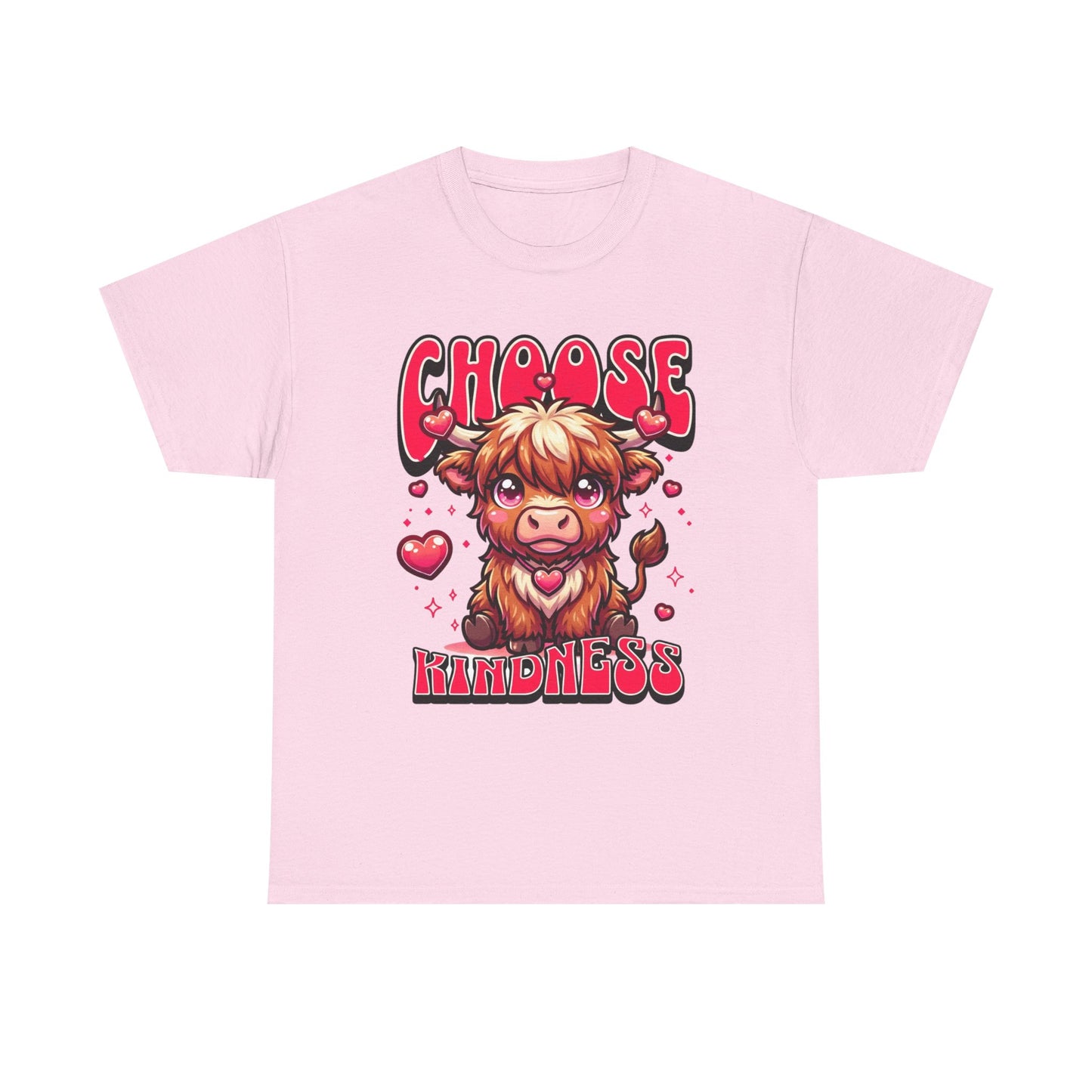 Choose Kindness Tee — Cute Highland Cow Graphic T-Shirt