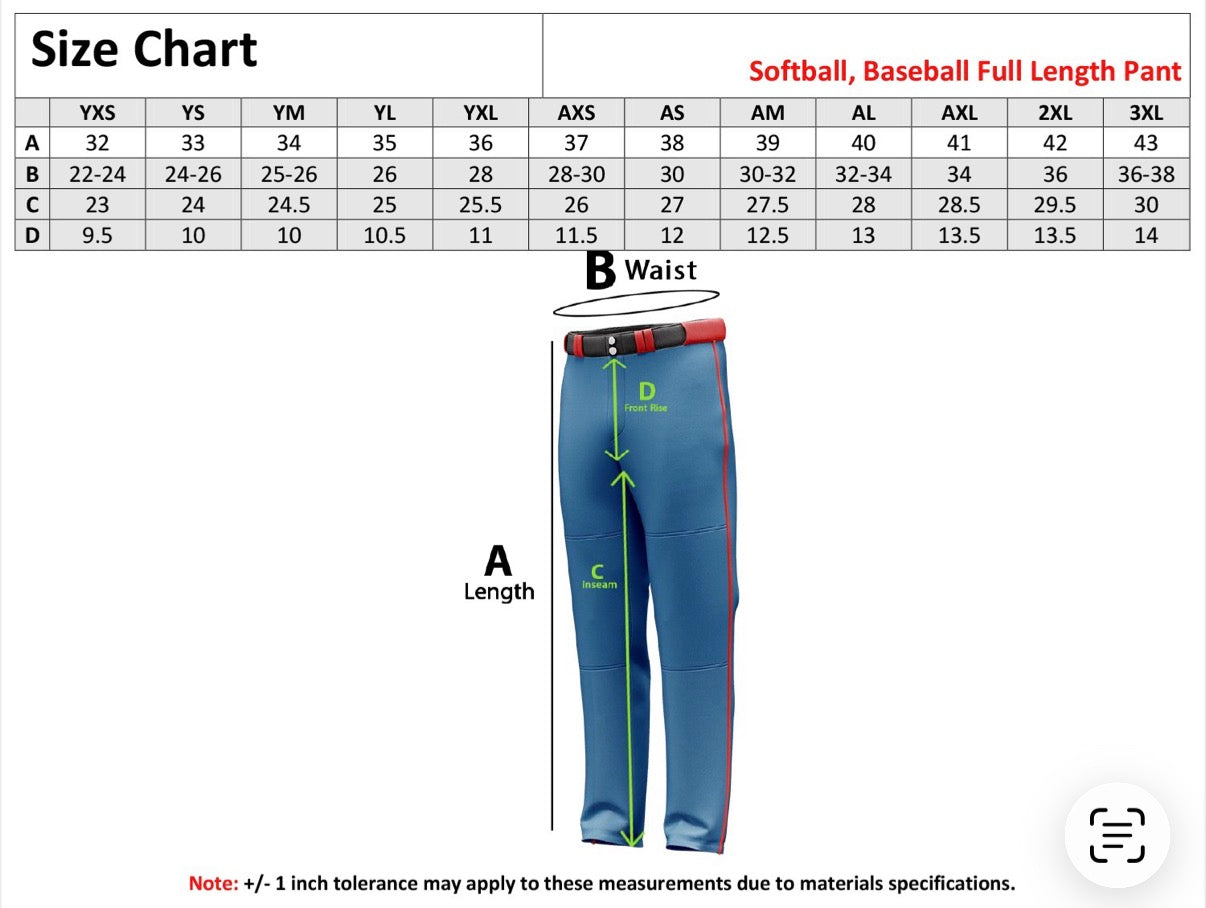 Placers Ball Pants No Stripe