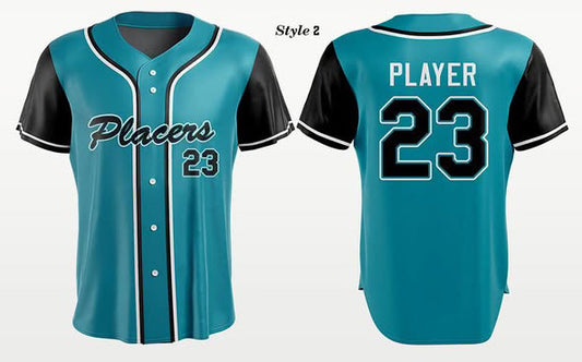 Placers Button- Up Jerseys Teal